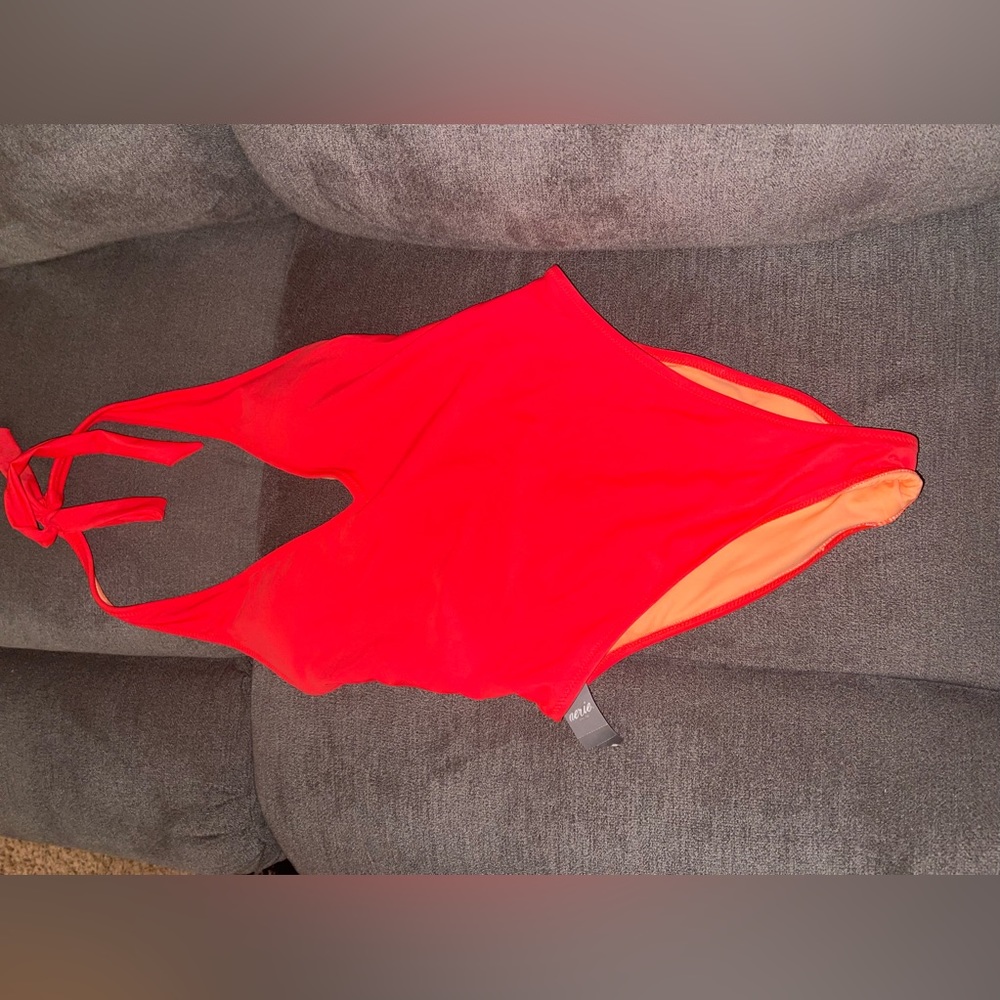 NWT Aerie Bright Orange one piece swim SZ~S